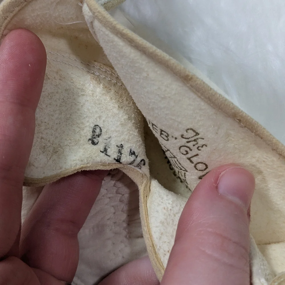 Vintage 50s Cream Leather Ladies Gloves from The‎ Web Glove England